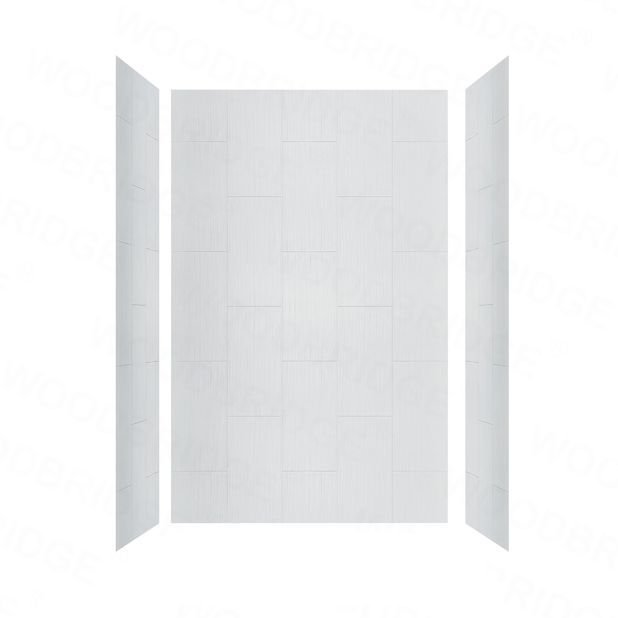 WoodBridge 75/96" H Solid Surface Shower & Tub Wall Panel, Surround, Quick Install, Cuttable, 0. ...